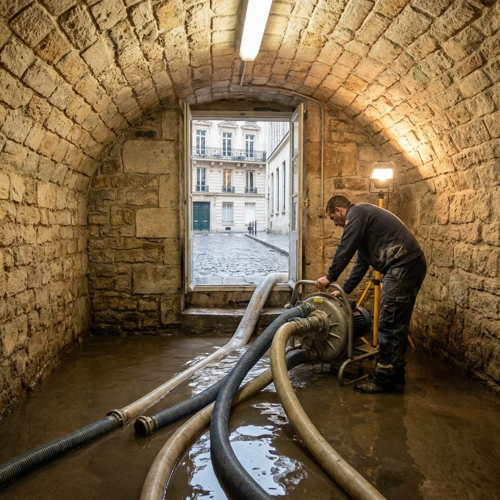 Pompage Cave inond&eacute;e &middot; image &agrave; la une