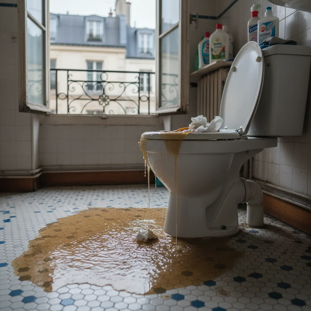 WC Bouch&eacute; qui d&eacute;borde &middot; image &agrave; la une