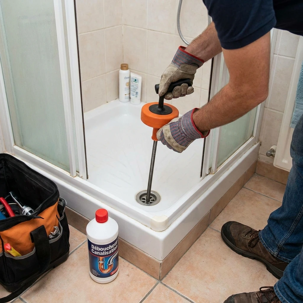 D&eacute;bouchage Douche &middot; image &agrave; la une