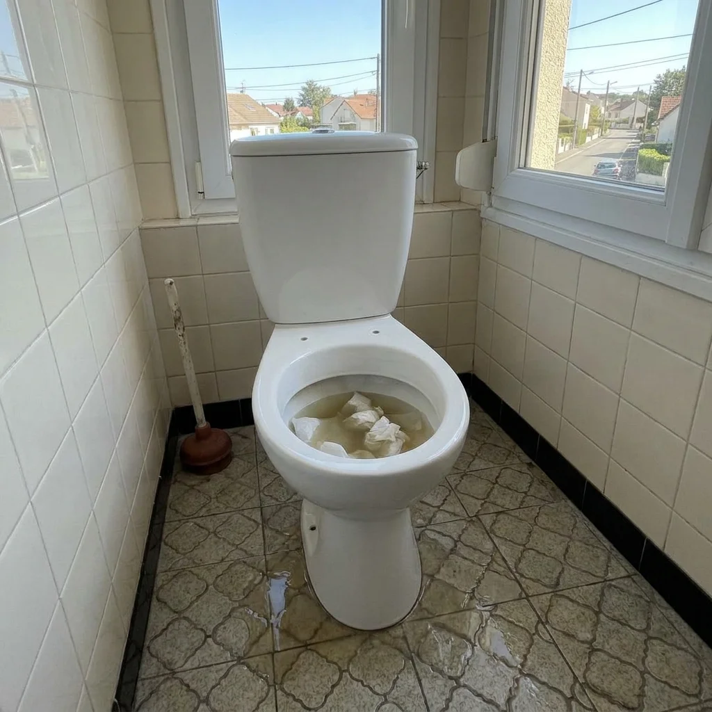 WC Bouch&eacute; qui d&eacute;borde &middot; image &agrave; la une