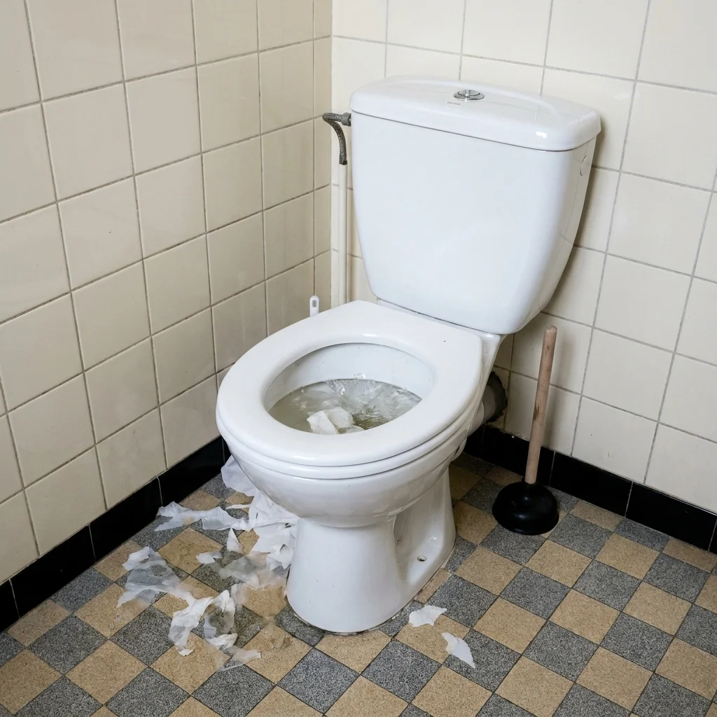 WC Bouch&eacute; qui d&eacute;borde &middot; image &agrave; la une