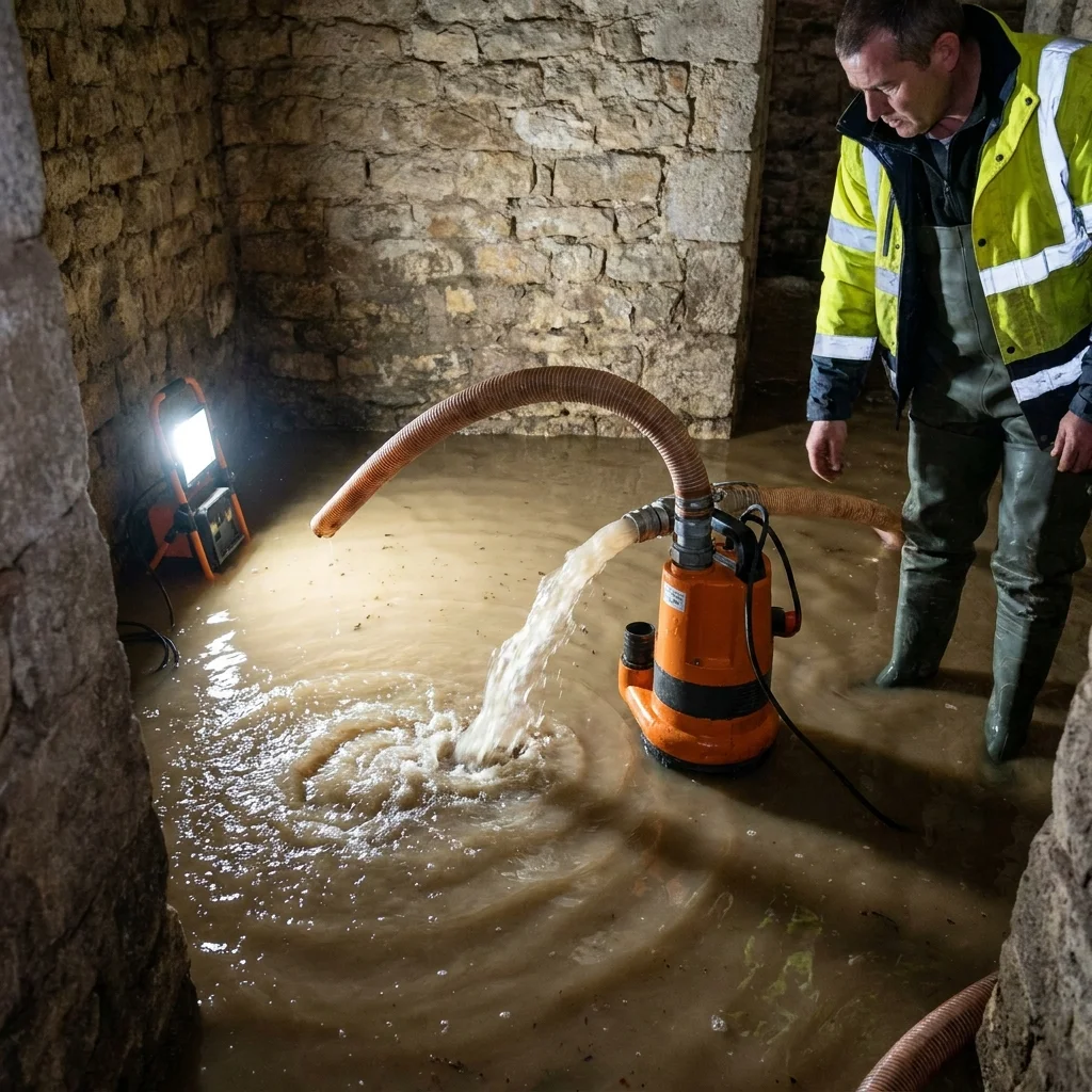 Pompage Cave inond&eacute;e &middot; image &agrave; la une