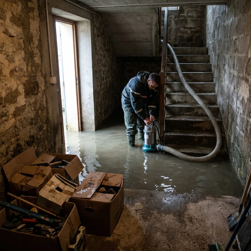 Pompage Cave inond&eacute;e &middot; image &agrave; la une
