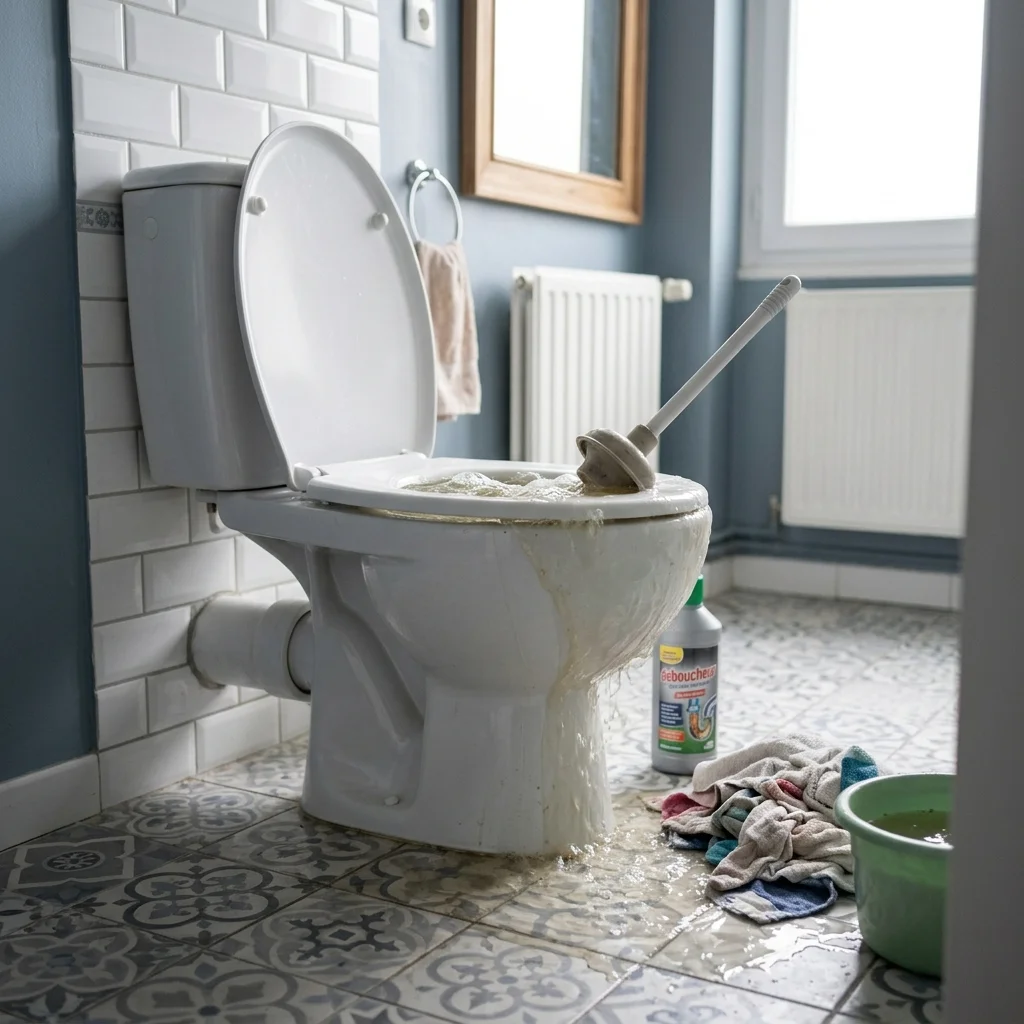 WC Bouch&eacute; qui d&eacute;borde &middot; image &agrave; la une