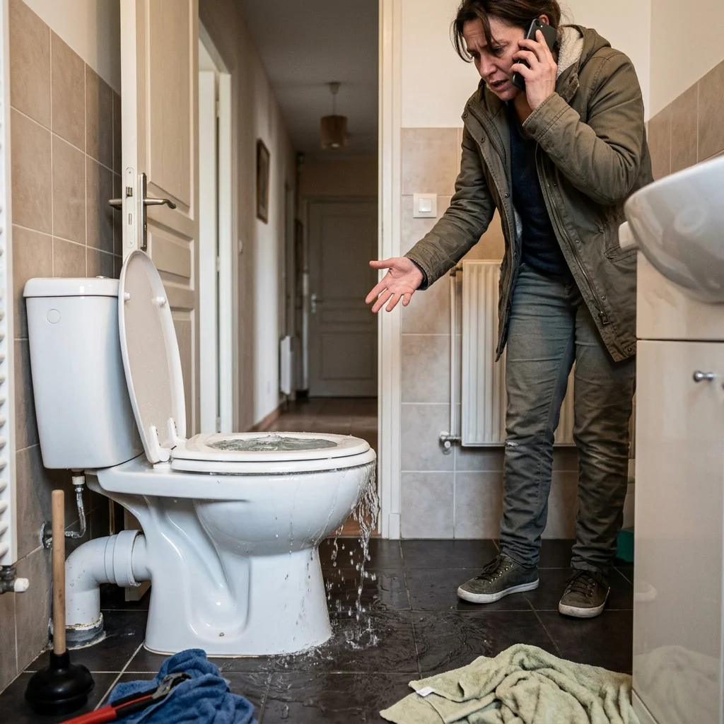 WC Bouch&eacute; qui d&eacute;borde &middot; image &agrave; la une