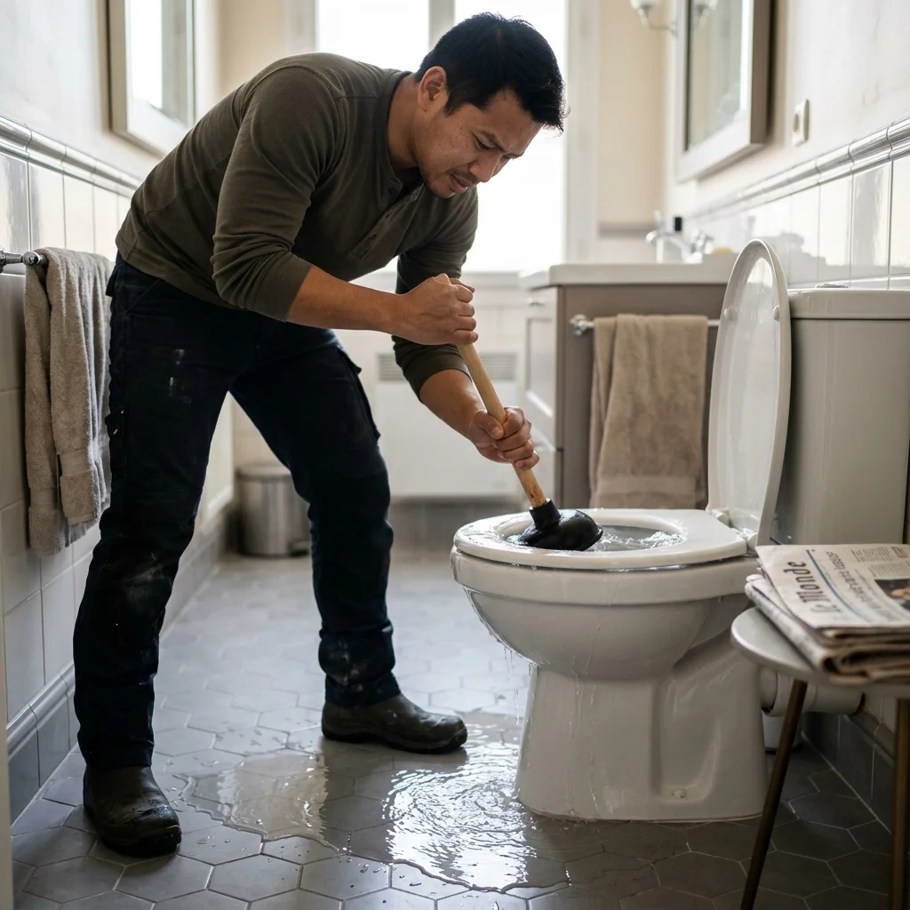WC Bouch&eacute; qui d&eacute;borde &middot; image &agrave; la une