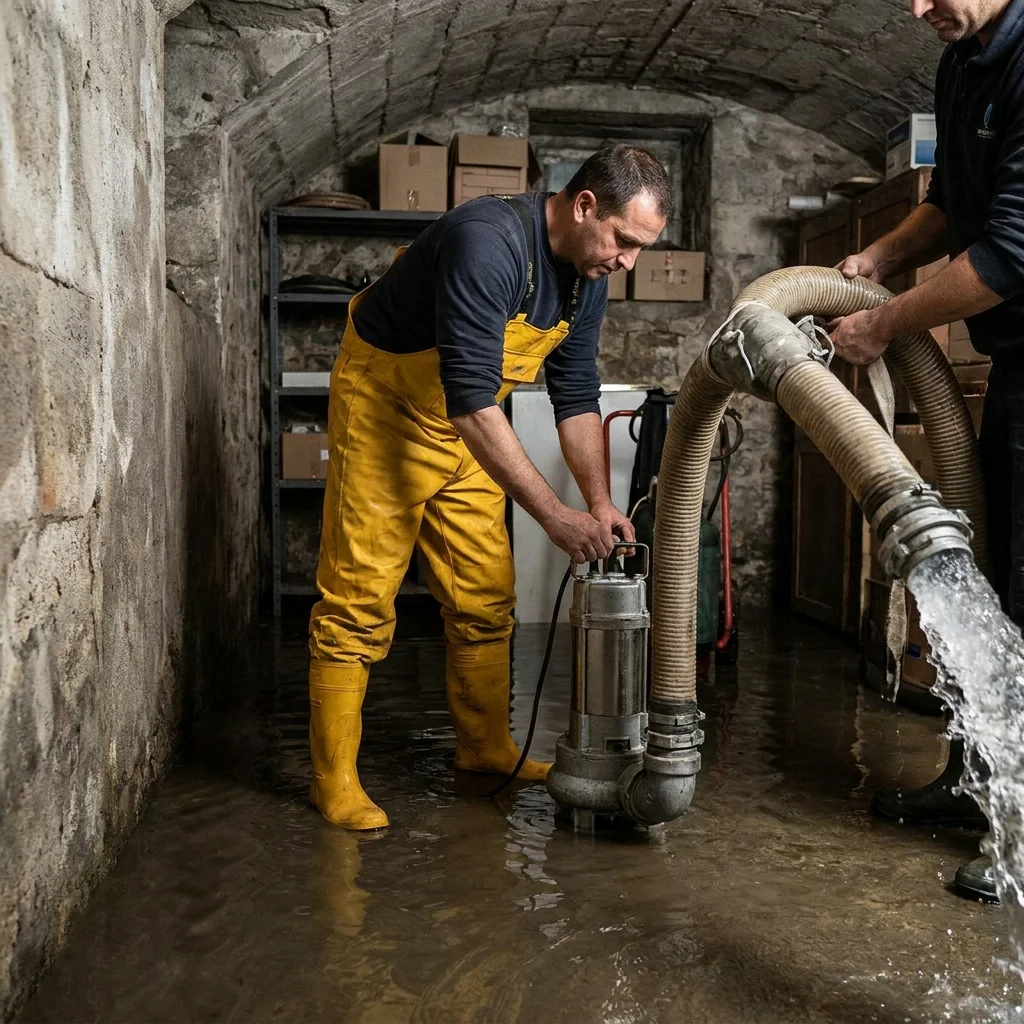 Pompage Cave inond&eacute;e &middot; image &agrave; la une