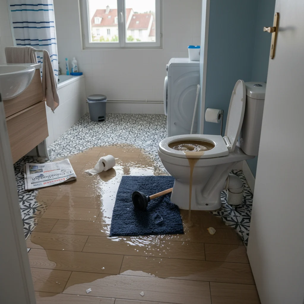 WC Bouch&eacute; qui d&eacute;borde &middot; image &agrave; la une