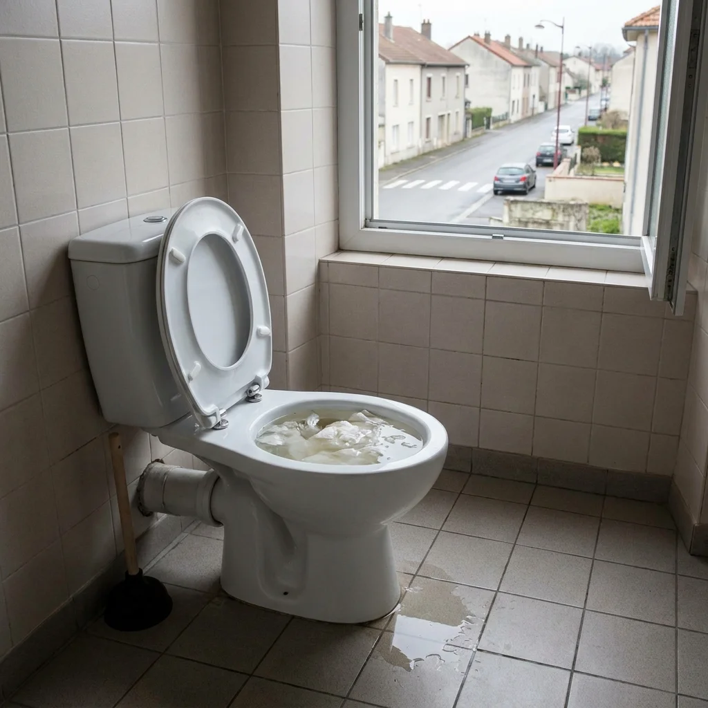 WC Bouch&eacute; qui d&eacute;borde &middot; image &agrave; la une