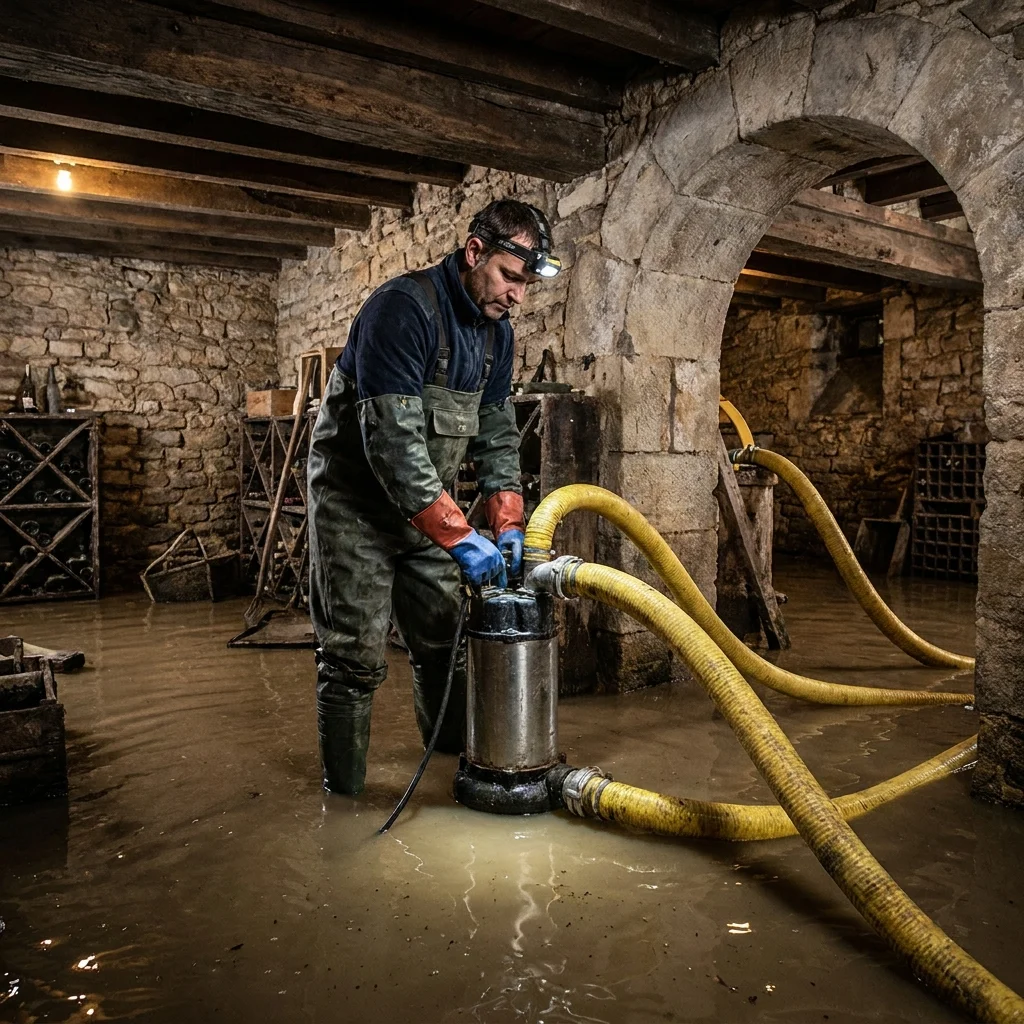 Pompage Cave inond&eacute;e &middot; image &agrave; la une