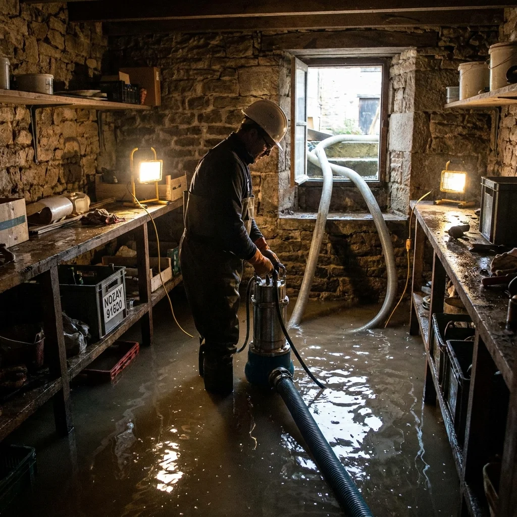 Pompage Cave inond&eacute;e &middot; image &agrave; la une