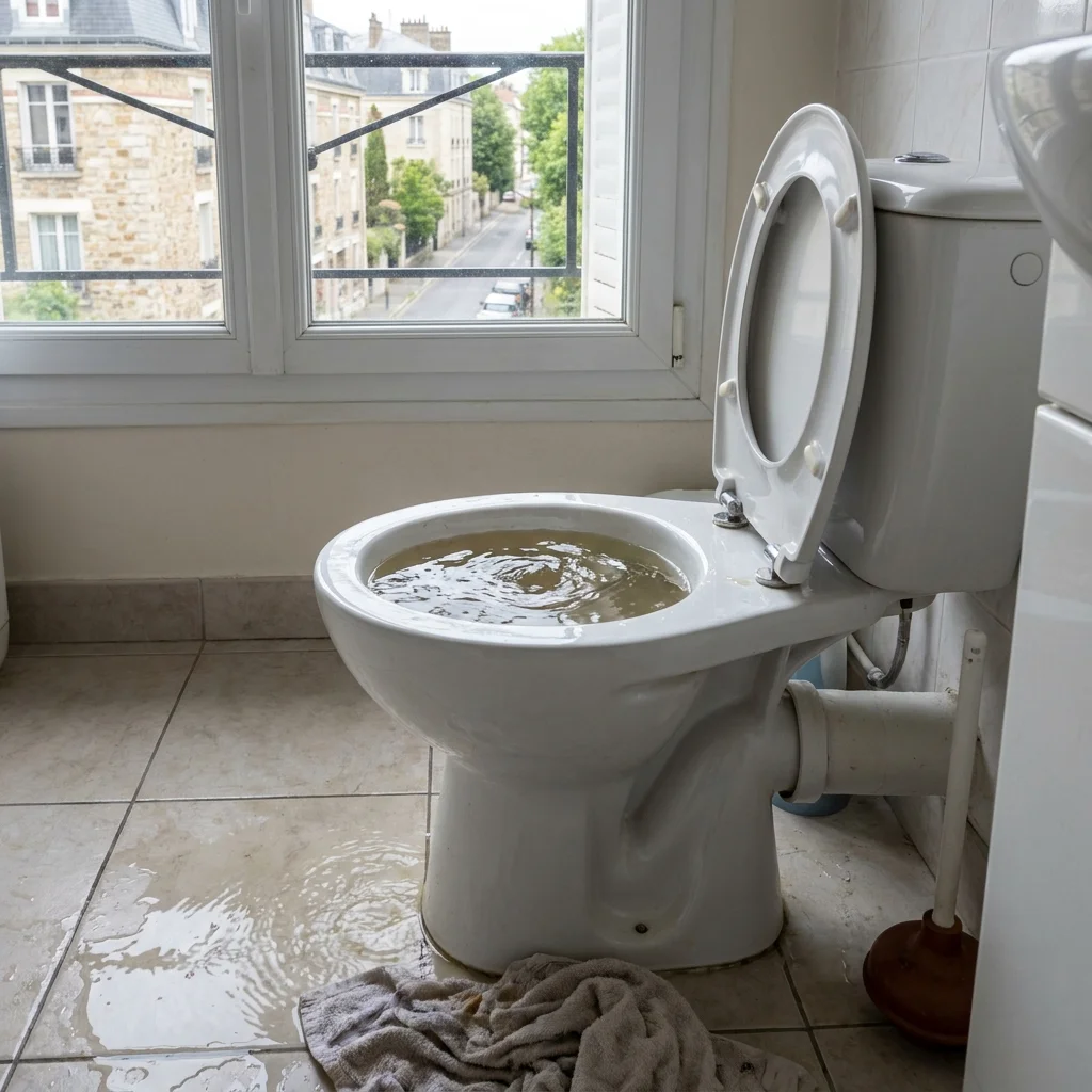 WC Bouch&eacute; qui d&eacute;borde &middot; image &agrave; la une