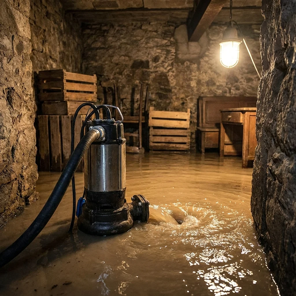 Pompage Cave inond&eacute;e &middot; image &agrave; la une
