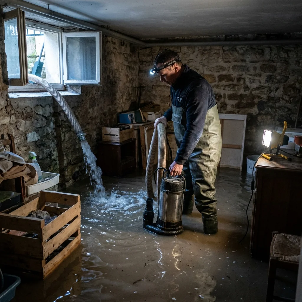 Pompage Cave inond&eacute;e &middot; image &agrave; la une