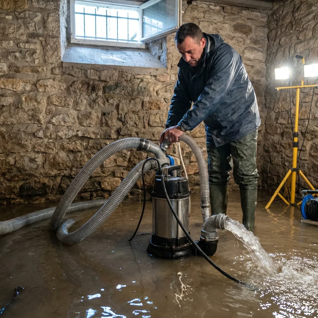 Pompage Cave inond&eacute;e &middot; image &agrave; la une
