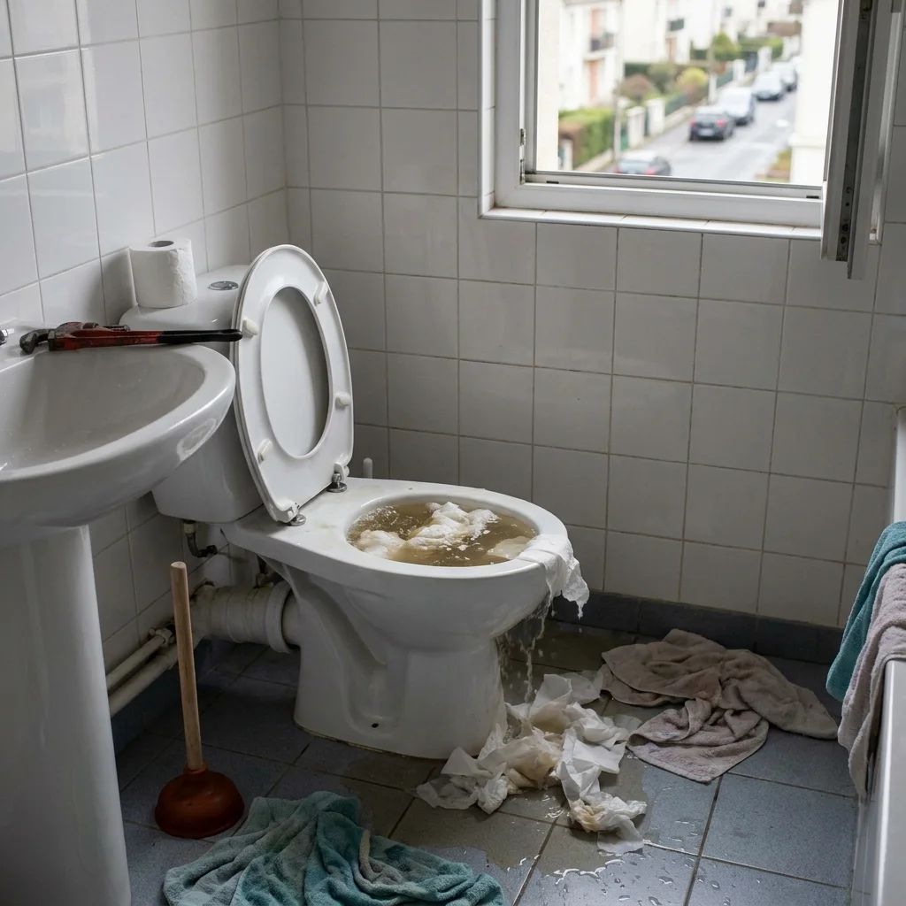 WC Bouch&eacute; qui d&eacute;borde &middot; image &agrave; la une