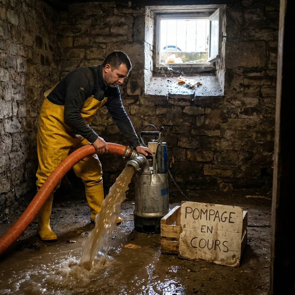 Pompage Cave inond&eacute;e &middot; image &agrave; la une