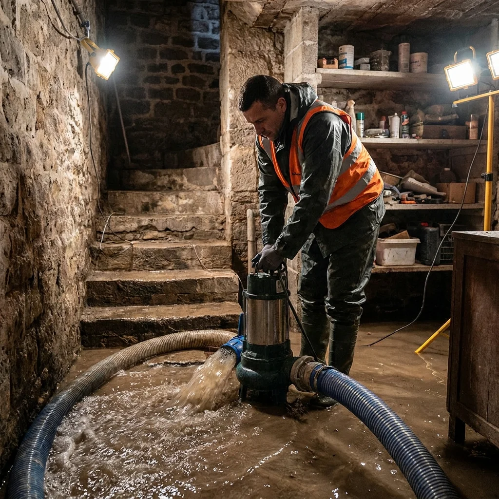 Pompage Cave inond&eacute;e &middot; image &agrave; la une